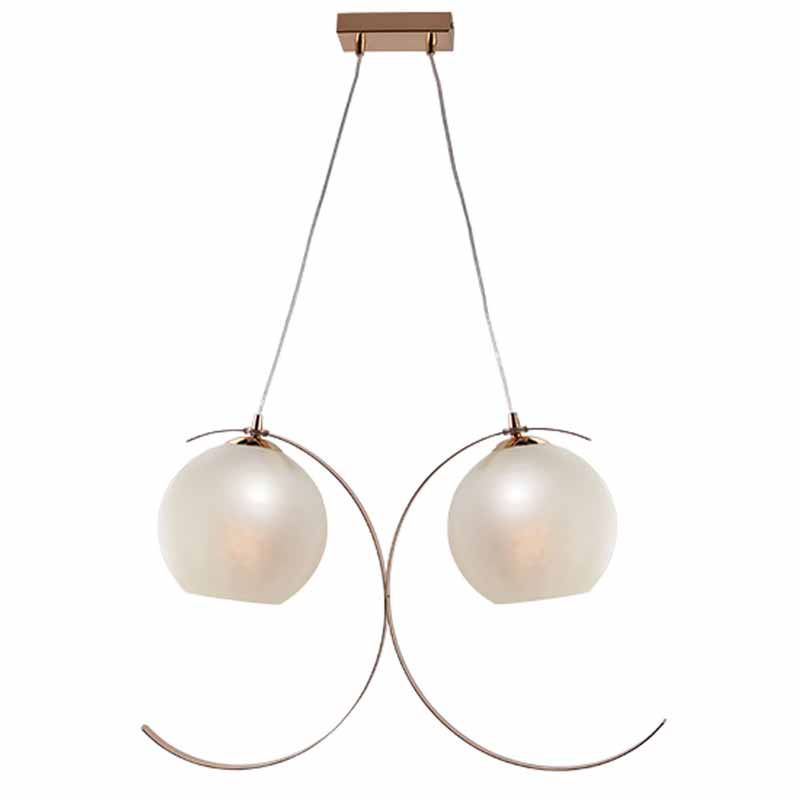 Φωτιστικό Οροφής Δίφωτο Aca Iparelle DCR17502P Gold/Pearl