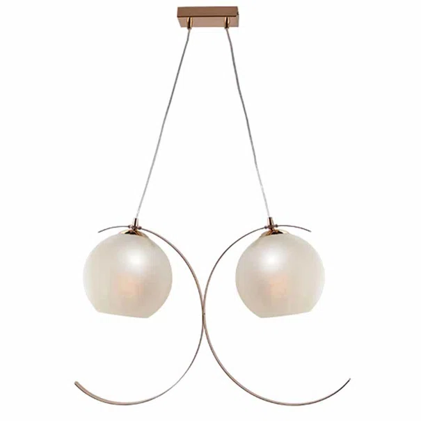 Φωτιστικό Οροφής Δίφωτο Aca Iparelle DCR17502P Gold/Pearl