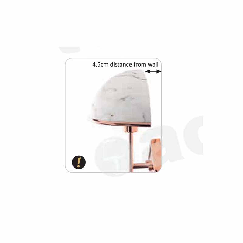 Απλίκα Τοίχου Aca Manhattan Dcr171181W Marble Copper Φωτιστικά Μοντέρνα Spitishop