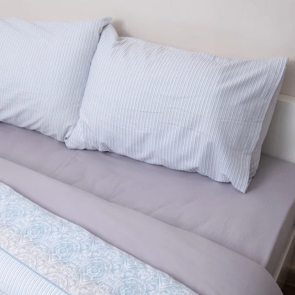 Φανελένια Σεντόνια Υπέρδιπλα (Σετ) Viopros Flannels 2550 Γκρι