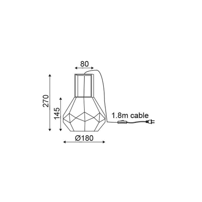 Πορτατίφ Aca Diamondra V371481Tc Black Matt Clear Φωτιστικά Επιτραπέζια Spitishop