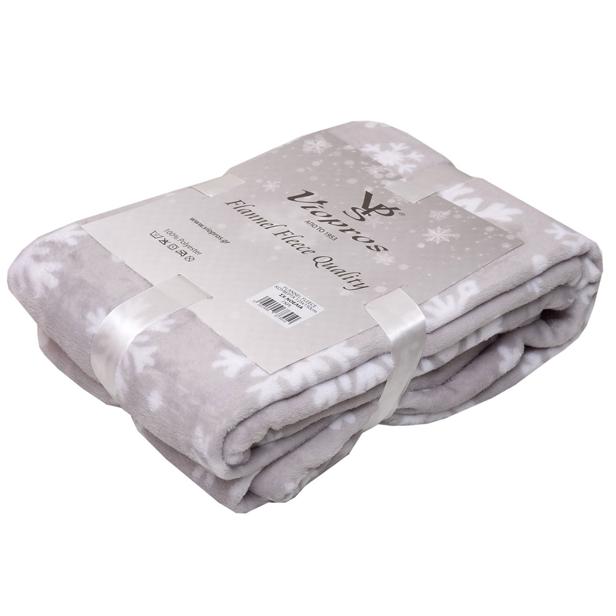Κουβέρτα Fleece Μονή (150X220) Viopros Νοέλια Γκρι Χριστουγεννιάτικα Είδη Κρεβατοκάμαρας Spitishop