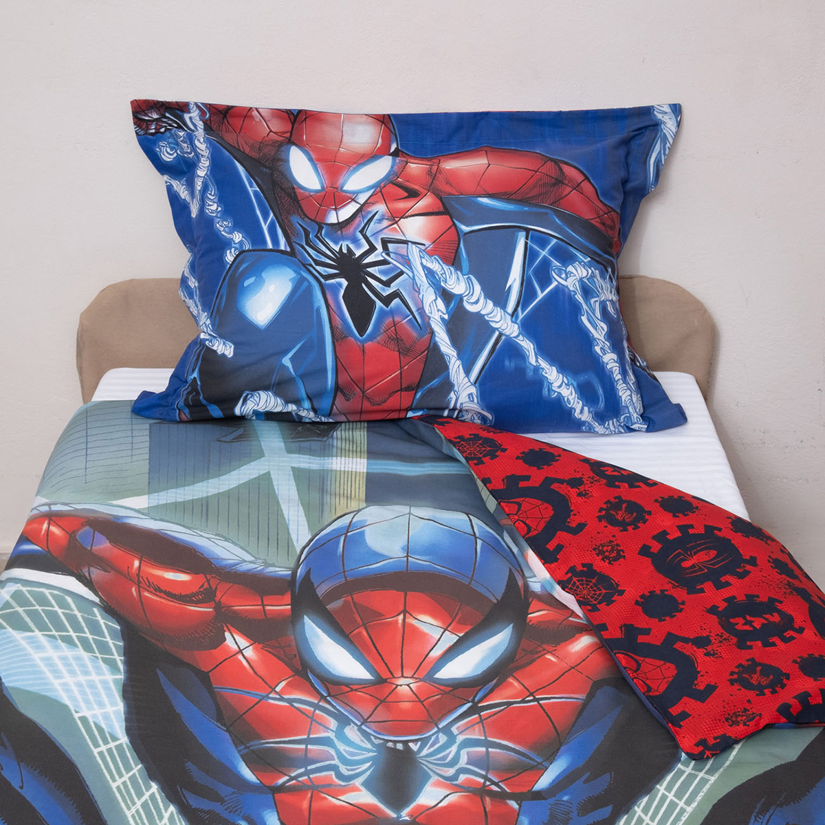 Παπλωματοθήκη Μονή (Σετ 160X200) 2 Όψεων Viopros Spiderman 51 Παιδικά Λευκά Είδη 'Υπνου Παπλωματοθήκες Παιδικές για Αγόρια Spitishop