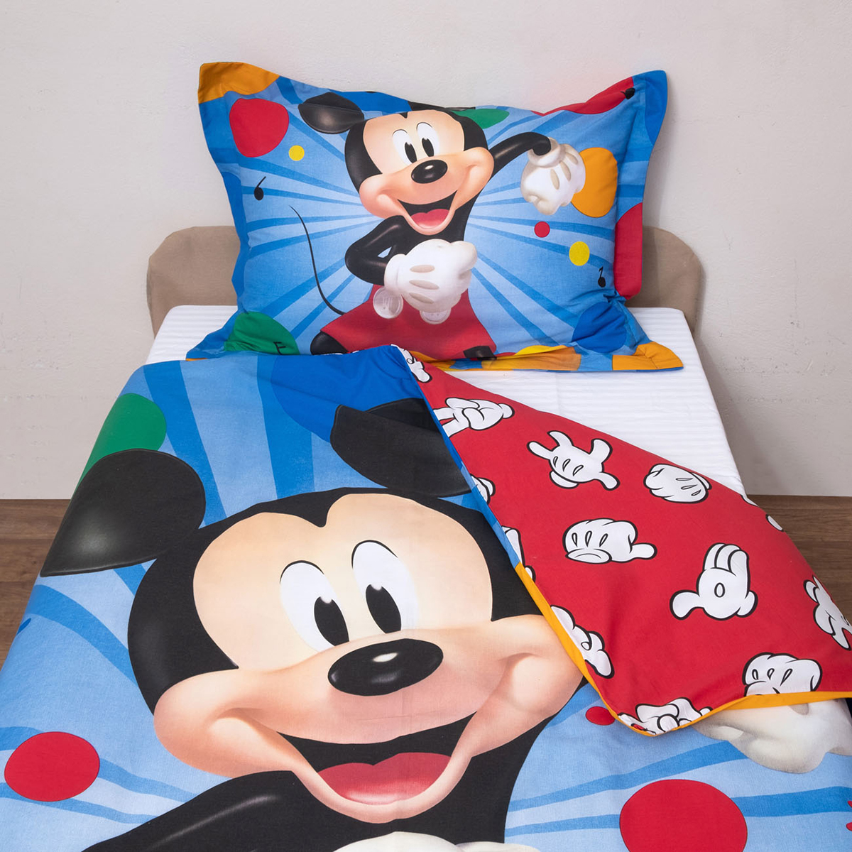Παπλωματοθήκη Μονή (Σετ 160X200) 2 Όψεων Viopros Mickey 51 Παιδικά Λευκά Είδη 'Υπνου Παπλωματοθήκες Παιδικές για Αγόρια Spitishop