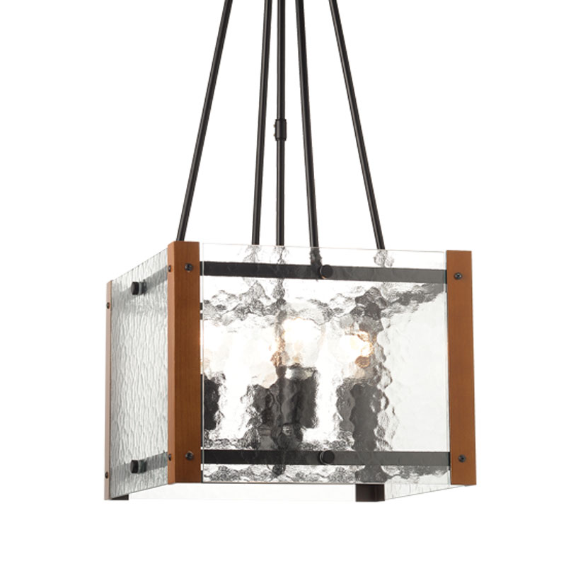 Φωτιστικό Οροφής Πολύφωτο Aca OD910804P Black Matt/Wood