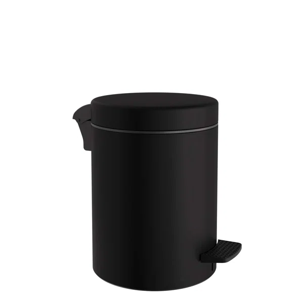 Κάδος Απορριμμάτων Μπάνιου (Φ20x28) Pam & Co 5lt 96 Black Matte
