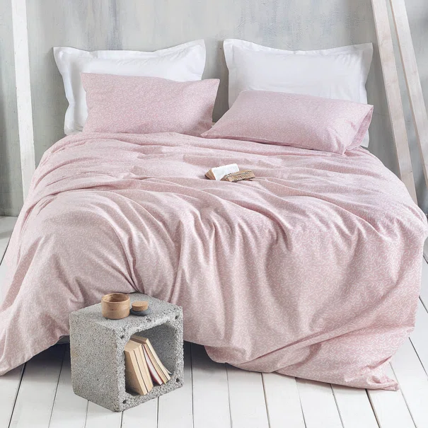 Φανελένια Σεντόνια Υπέρδιπλα (Σετ) Rythmos Flannel Melrose Pink