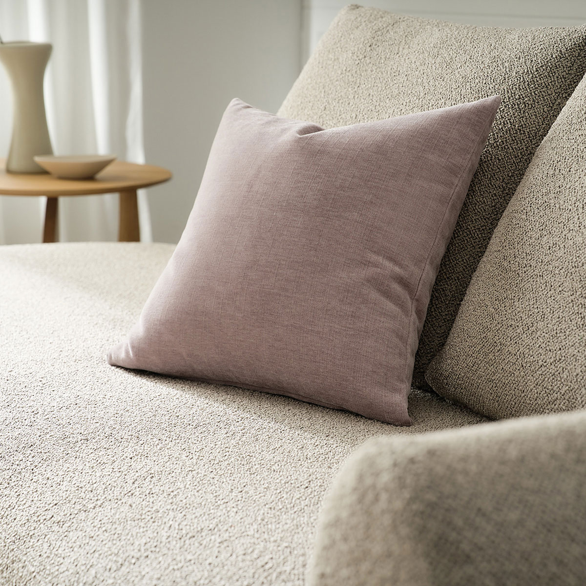 Διακοσμητική Μαξιλαροθήκη Βελουτέ (50x50) Gofis Home Luna Grey Mauve 427/19