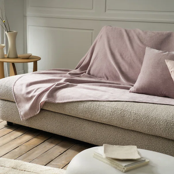 Ριχτάρι Καναπέ Τριθέσιου Βελουτέ (180x310) Gofis Home Luna Grey Mauve 427/19