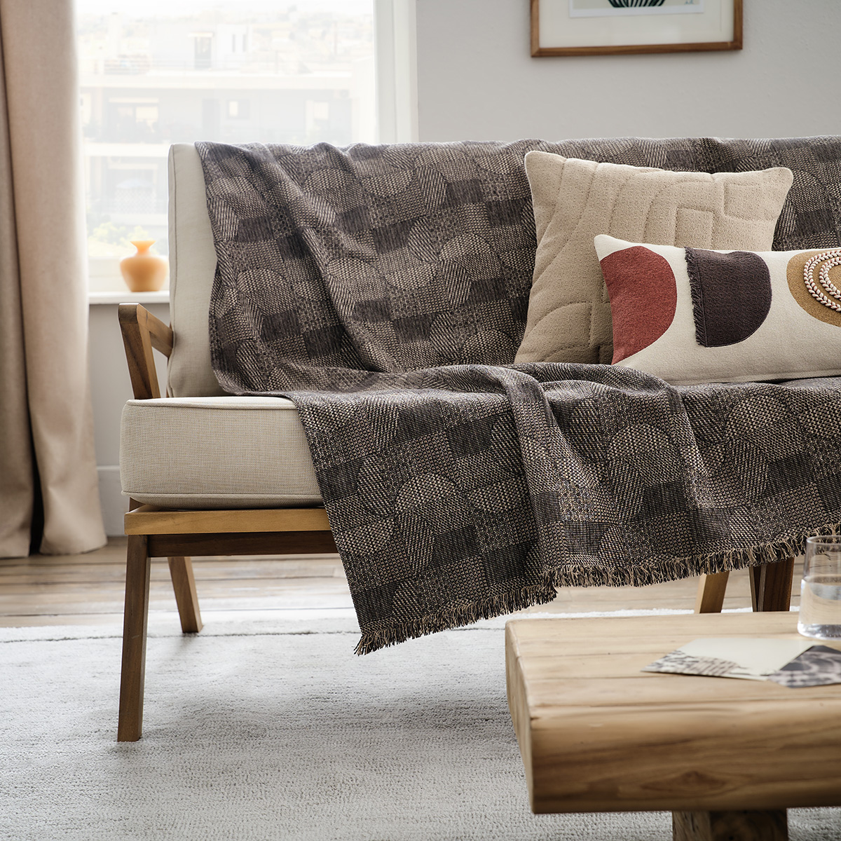 Ριχτάρι Καναπέ Διθέσιου (180x250) Gofis Home Lagertha Beige 317/06