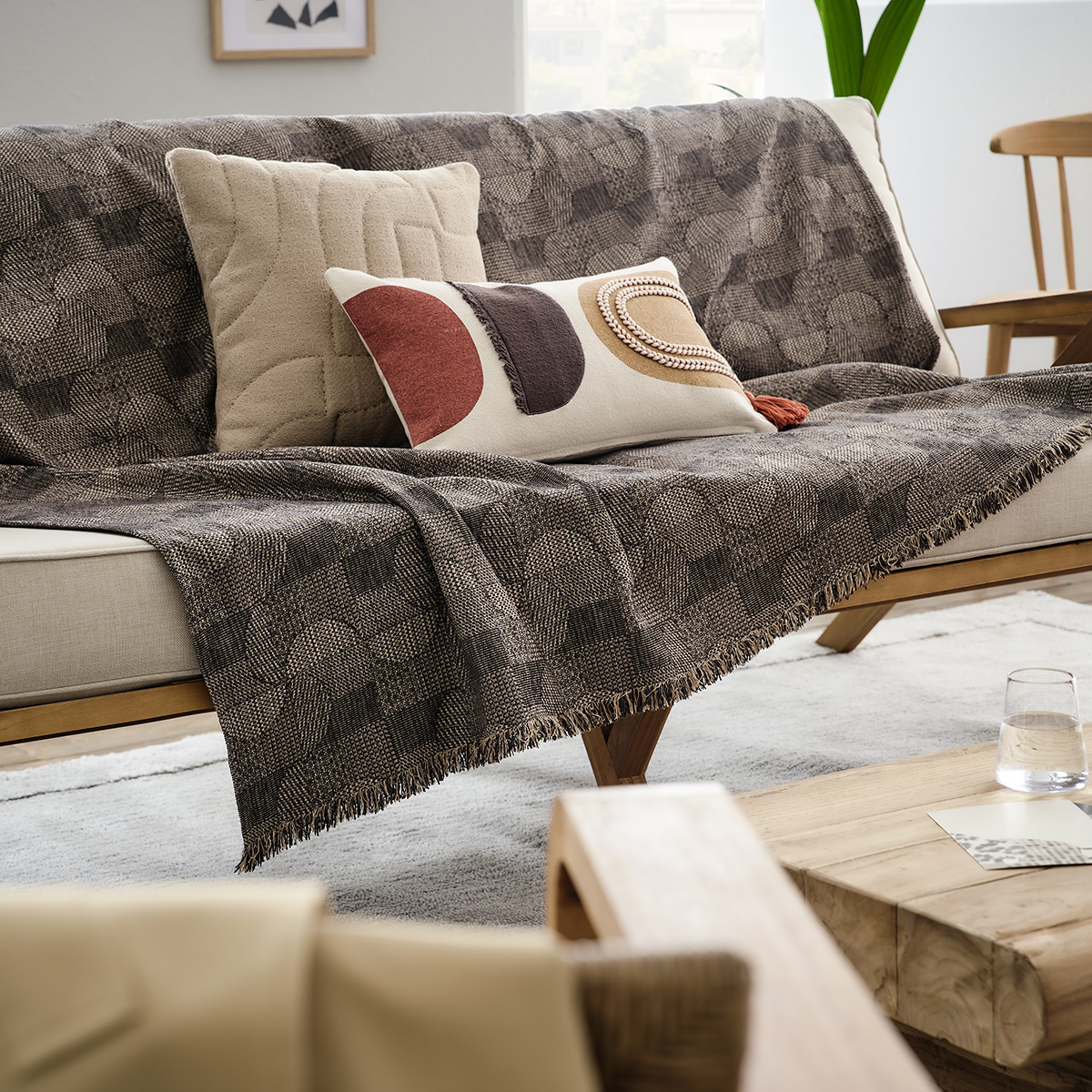 Ριχτάρι Καναπέ Διθέσιου (180x250) Gofis Home Lagertha Beige 317/06