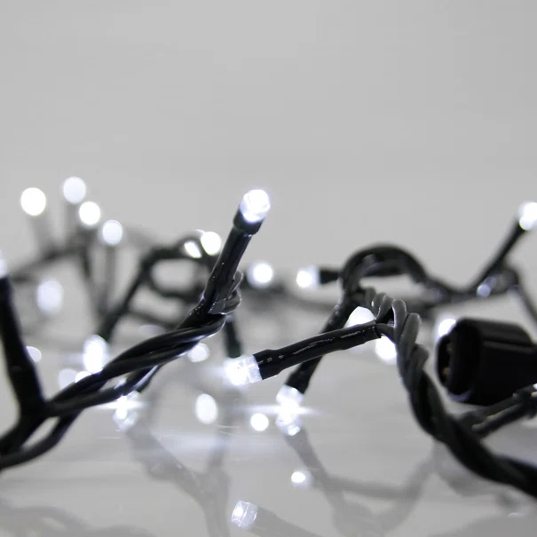 Χριστουγεννιάτικα Λαμπάκια 100 Led Σε Σειρά 13.1μ Σταθερά Ψυχρό Λευκό Επεκτεινόμενο Eurolamp 600-11310