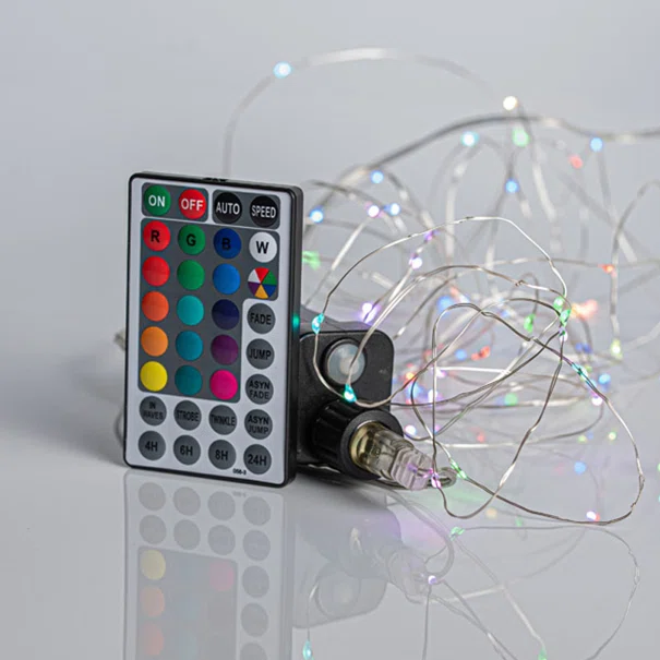 Διακοσμητική Γιρλάντα Με 100 Mini LED Φωτάκια/Προγράμματα/Τηλεχειριστήριο Eurolamp 600-11723