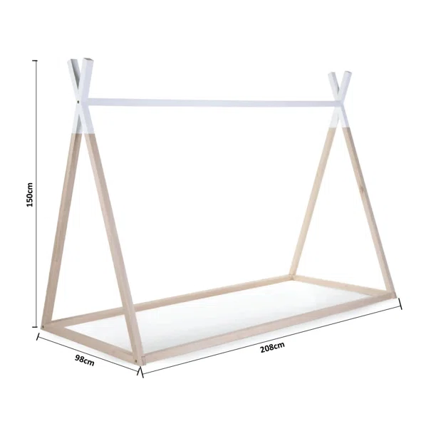 Παιδικό Κρεβάτι Montessori (90x200) ChildHome Tipi Natural BR72582