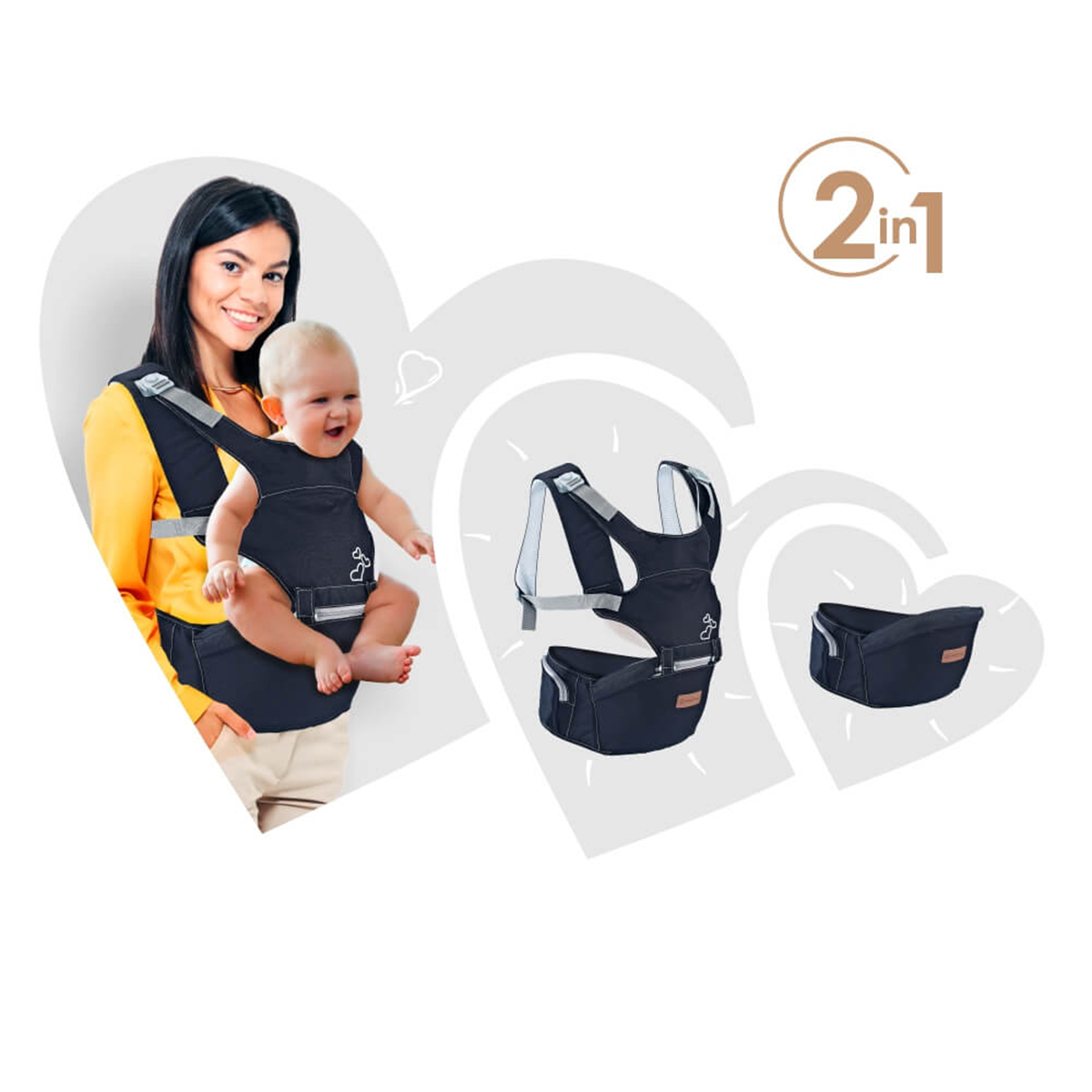 Μάρσιπος Κλασικός (3-36 Μηνών/6-20kg) Bebe Stars Lift & Go Petrol 221-184