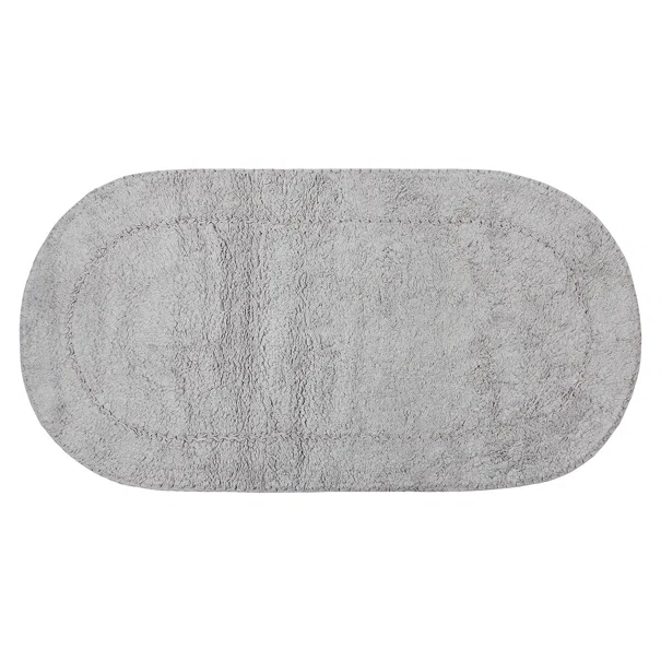 Πατάκι Μπάνιου Οβάλ (50x80) Silk Fashion Rococo L.Grey