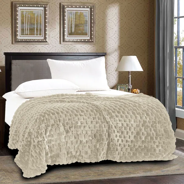 Κουβέρτα Γούνινη Υπέρδιπλη (220x240) Silk Fashion Mink Ivory