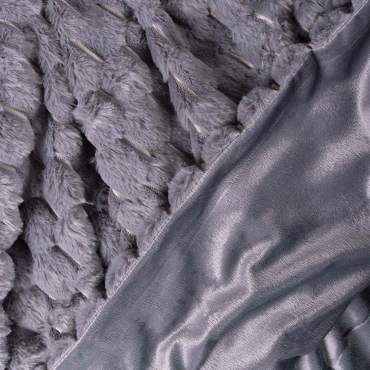 Κουβέρτα Γούνινη Μονή (170X220) Silk Fashion Mink Grey Λευκά Είδη Κρεβατοκάμαρας Κουβέρτες Γούνινες Μάλλινες Spitishop