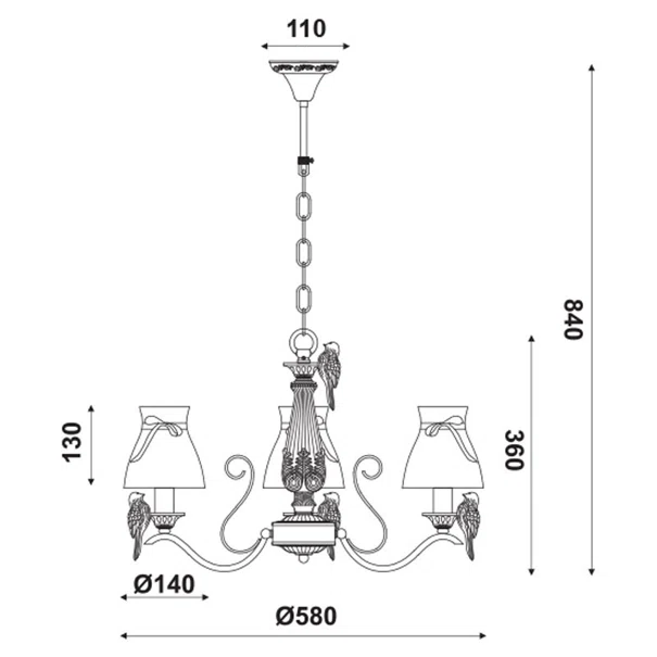 Φωτιστικό Οροφής Τρίφωτο Aca Ekavi EG166083PW White Gold