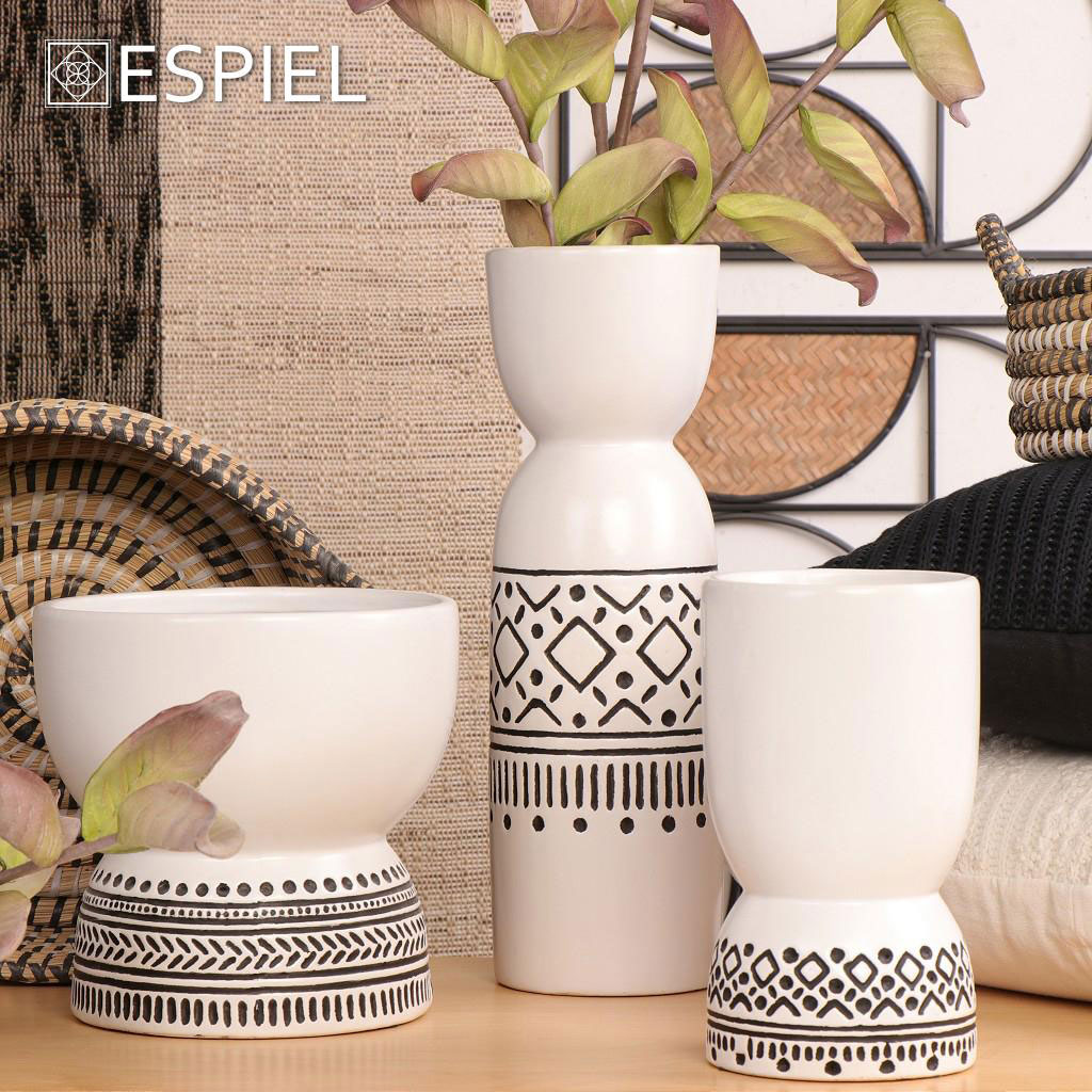 Διακοσμητικό Βάζο (Φ12 5X22 5) Espiel Cer2303 Διακόσμηση Διακοσμητικά Βάζα & Μπουκάλια Κεραμικά Spitishop