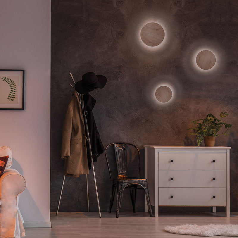 Απλίκα Τοίχου LED Aca Eclipse ZM1710LEDWLW Light Wood