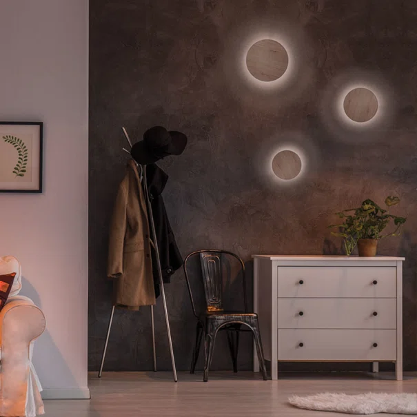 Απλίκα Τοίχου LED Aca Eclipse ZM1710LEDWLW Light Wood