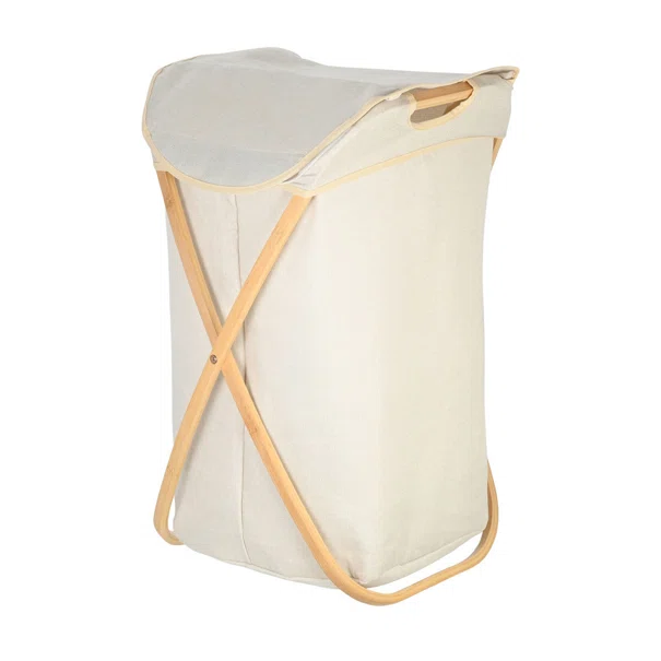 Καλάθι Απλύτων Αναδιπλούμενο (40x40x70) Estia Bamboo 02-18627