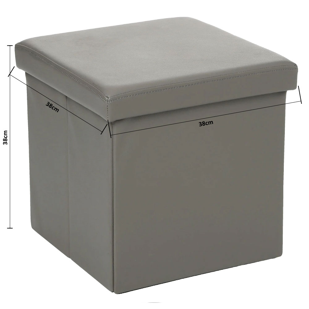 Σκαμπό με Αποθηκευτικό Χώρο (38X38X38) A-S Fold Grey 121266B Έπιπλα Spitishop