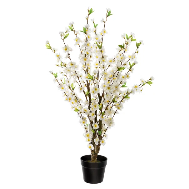 Τεχνητό Φυτό Σε Γλάστρα 100εκ. A-S Cherry Blossom 168616 White