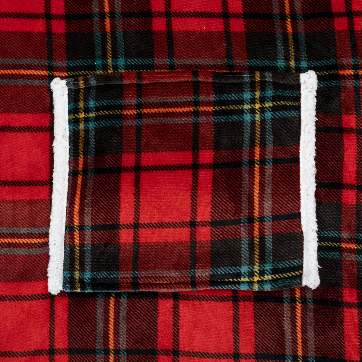 Fleece Φούτερ με Sherpa A-S Hoodie Tartan Red 181122C Ένδυση Γυναικεία Σπιτιού Γυναικείες Ρόμπες Spitishop