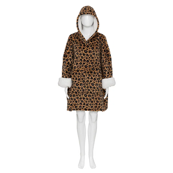 Fleece Φούτερ Με Sherpa A-S Hoodie Leopard 181122D