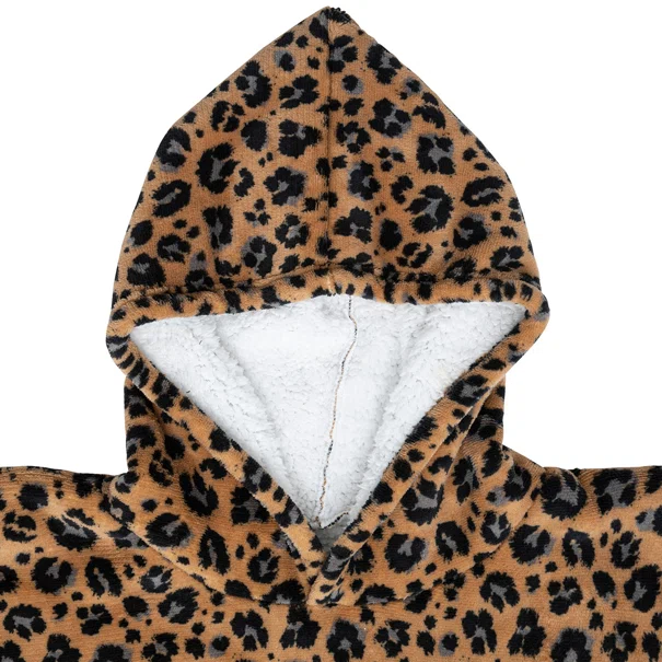 Fleece Φούτερ Με Sherpa A-S Hoodie Leopard 181122D