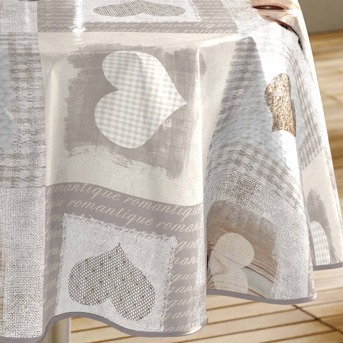 Πλαστικό Τραπεζομάντηλο Ροτόντα (Φ160) L-C Cosy Coeur 1710595 Λευκά Είδη Κουζίνας & Τραπεζαρίας Τραπεζομάντηλα Spitishop