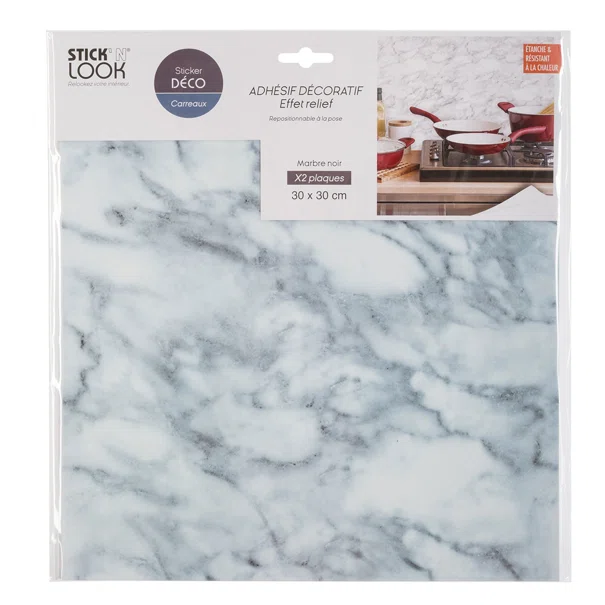 Αυτοκόλλητα Πλακάκια (Σετ 2τμχ) S-D Marble 150538A White