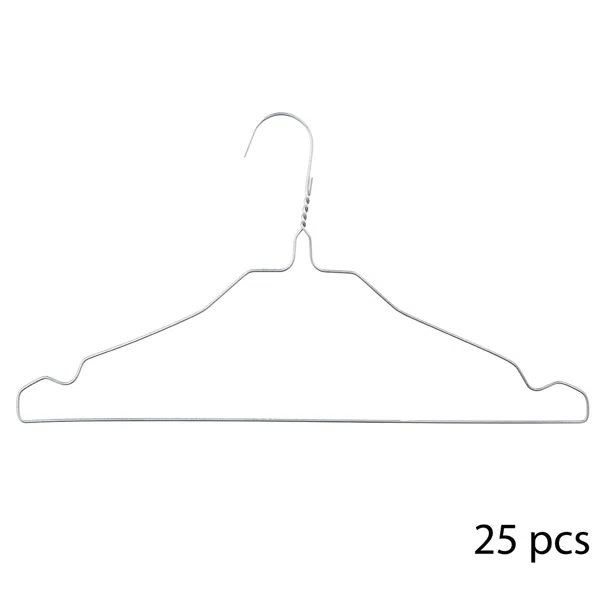Κρεμάστρες Ρούχων (Σετ 25τμχ) F-V Laundry Hanger 119401 Silver