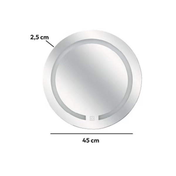 Καθρέφτης Μπάνιου με Led (Φ45) F-V Round 160947 Διακόσμηση Καθρέφτες Τοίχου Spitishop