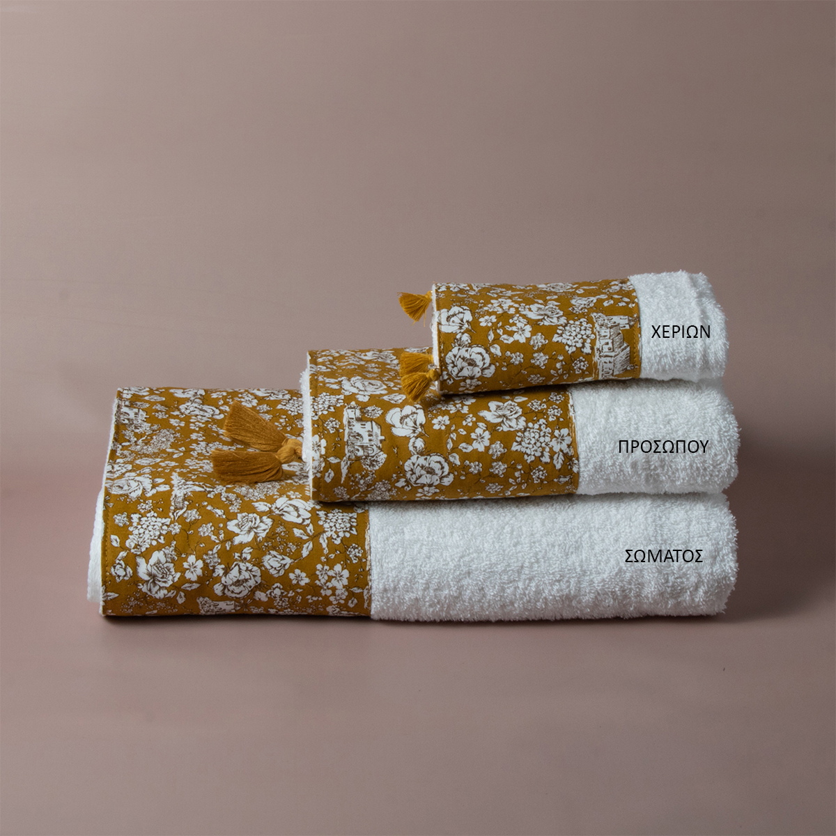 Πετσέτες Μπάνιου (Σετ 3τμχ) White Fabric Hedy 500gsm