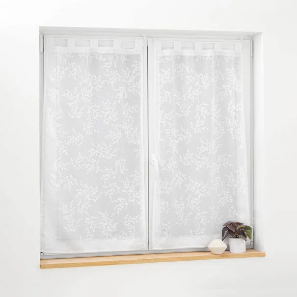 Σετ Κουρτίνες Παραθύρου (60x120) L-C Με Τιράντες Karla White 1627506