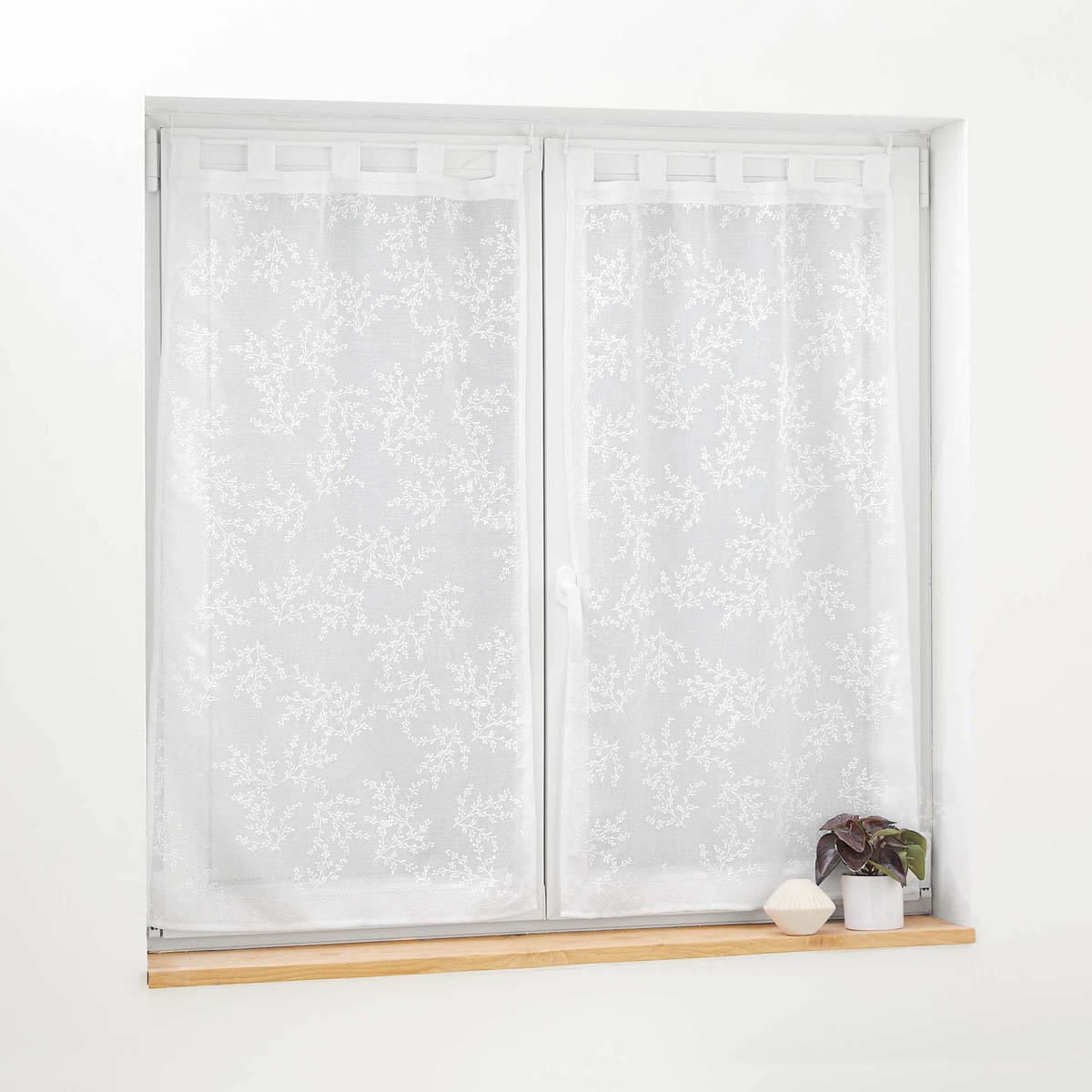 Σετ Κουρτίνες Παραθύρου (60x160) L-C Με Τιράντες Karla White 1627508