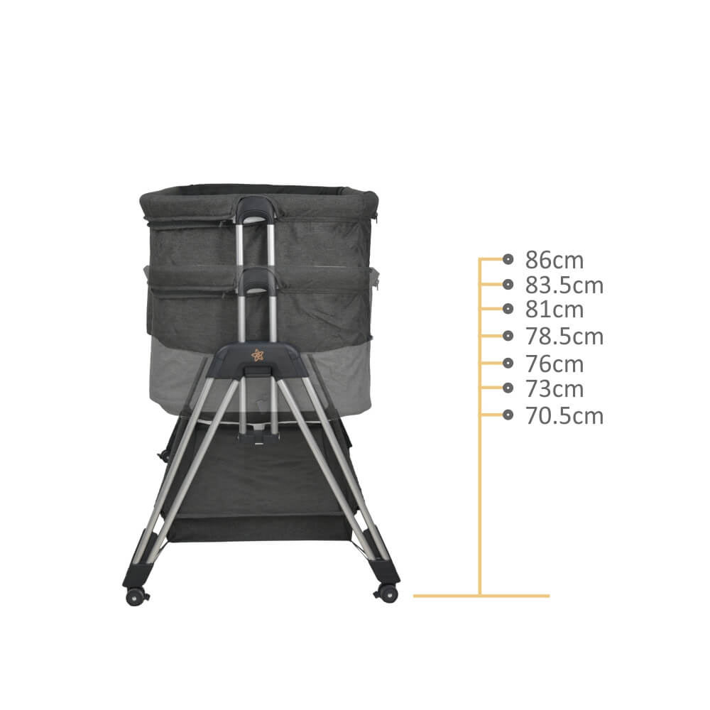 Λίκνο (0-6 Μηνών Έως 9Kg) Bebe Stars Pearl Graphite 845-186 Βρεφικά Μωρού Spitishop