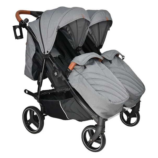 Καρότσι Για Δίδυμα (0+ Μηνών/Έως 22kg) Bebe Stars Double Trouble Grey 7901-186