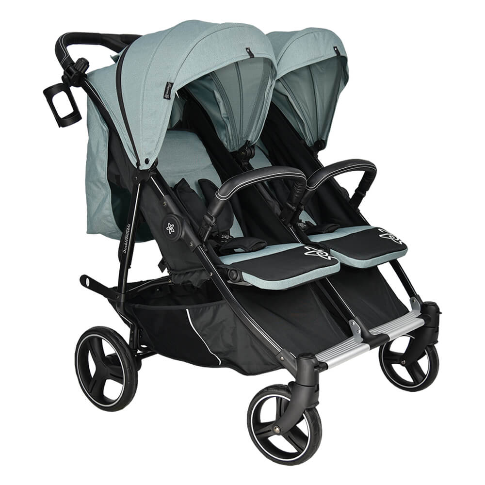 Καρότσι Για Δίδυμα (0+ Μηνών/Έως 22kg) Bebe Stars Double Trouble Petrol 7901-184