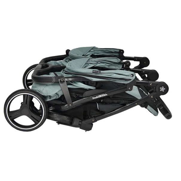 Καρότσι Για Δίδυμα (0+ Μηνών/Έως 22kg) Bebe Stars Double Trouble Petrol 7901-184