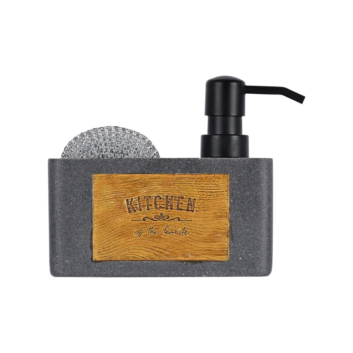 Δοχείο Υγρού Πιάτων + Θήκη Για Σφουγγάρι Homely Grey Matte 02-18139