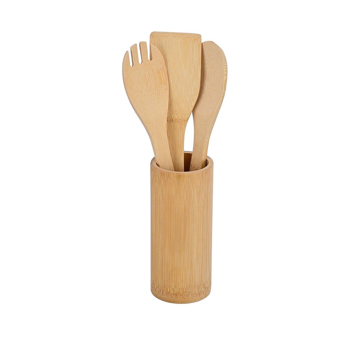 Κουτάλες Μαγειρικής + Βάση (Σετ 4τμχ) Homely Bamboo Essentials 02-18191