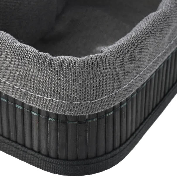 Καλάθι Αποθήκευσης (19.5x10x8) Estia Bamboo Essentials Black 02-19679