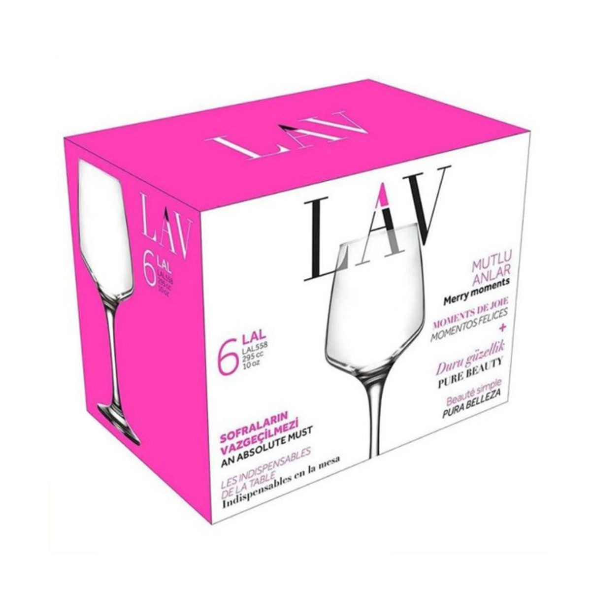 Ποτήρια Κρασιού Κολωνάτα 295Ml (Σετ 6Τμχ) Lav Lal Είδη Σερβιρίσματος Spitishop