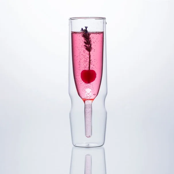 Ποτήρια Σαμπάνιας Κολωνάτα 190ml (Σετ 2τμχ) Bergner Double Wall Mixology BGMP-20205