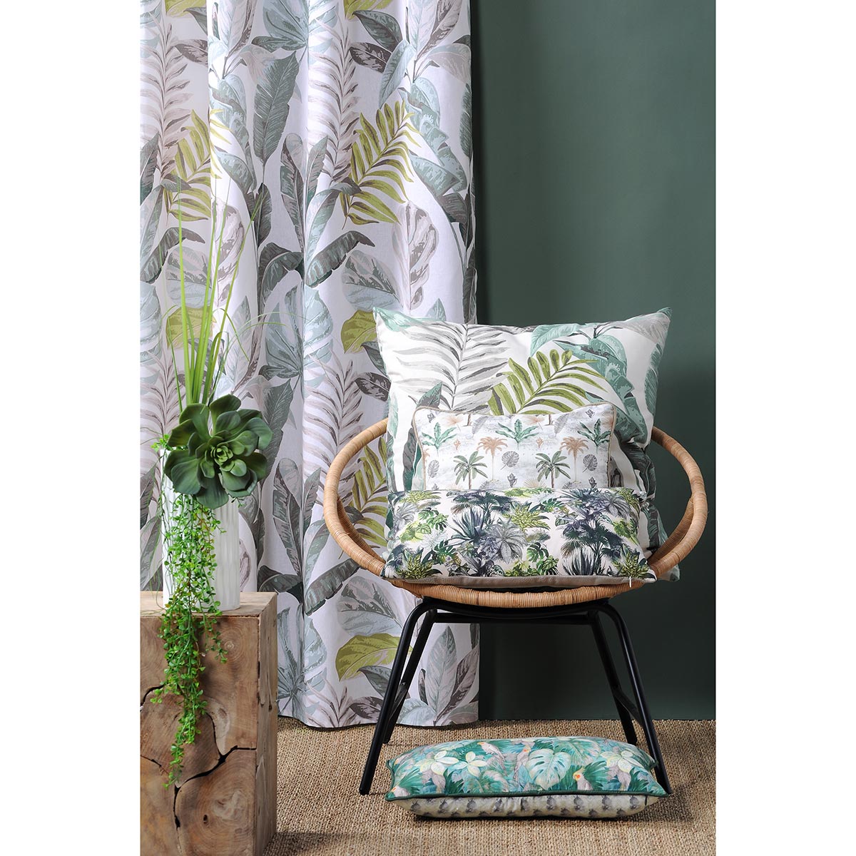 Κουρτίνα (135X250) με Τρουκς S-F Calathea R6A024002 Κουρτίνες Κρεβατοκάμαρας Spitishop