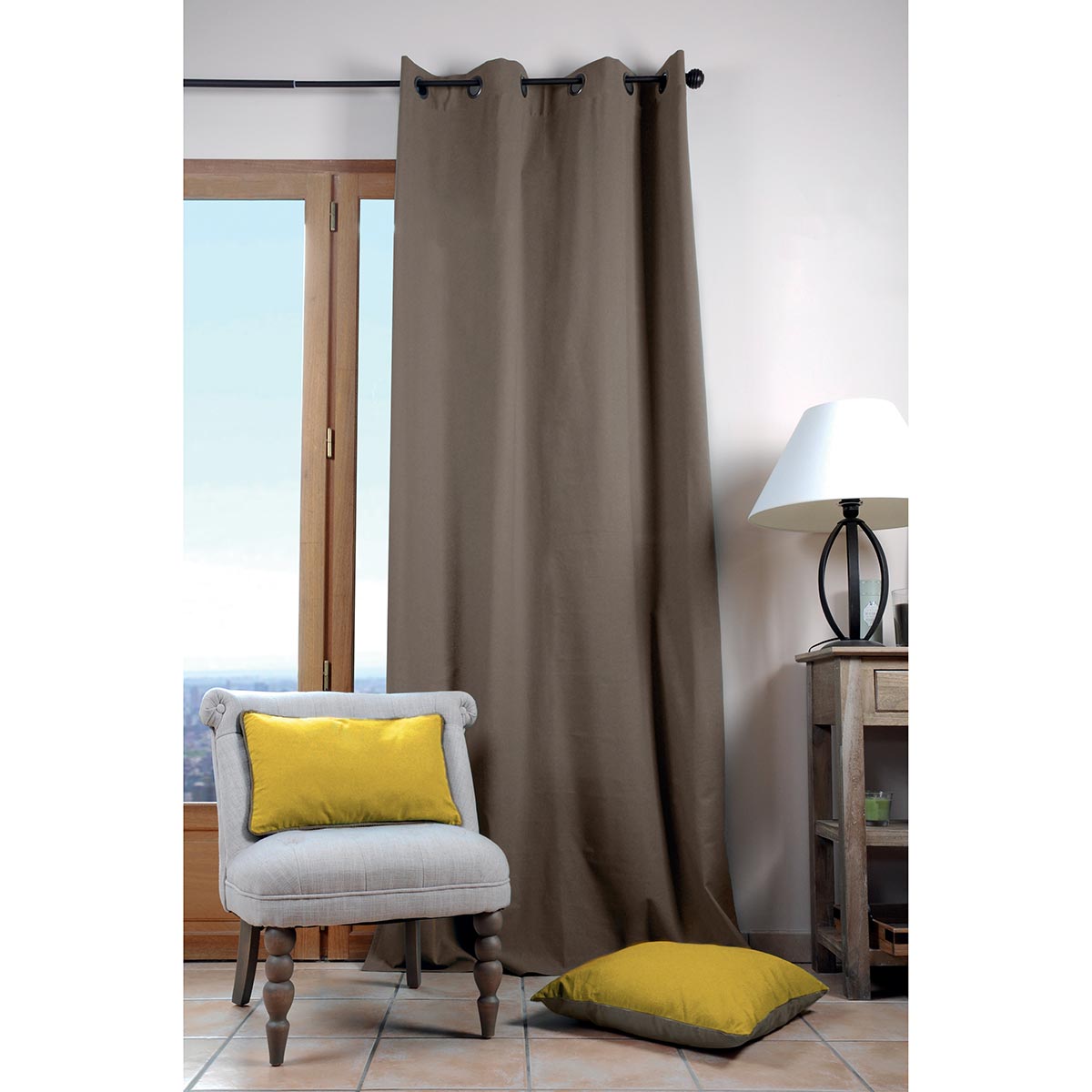 Κουρτίνα (135x240) Με Τρουκς S-F Duo Taupe R61490014